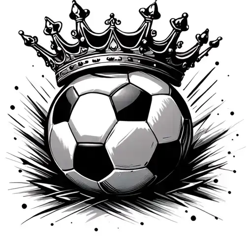 A Soccer Ball With A Crown On Top Tattoo
