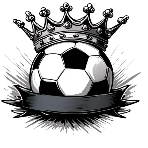 A Soccer Ball With A Crown On Top Tattoo