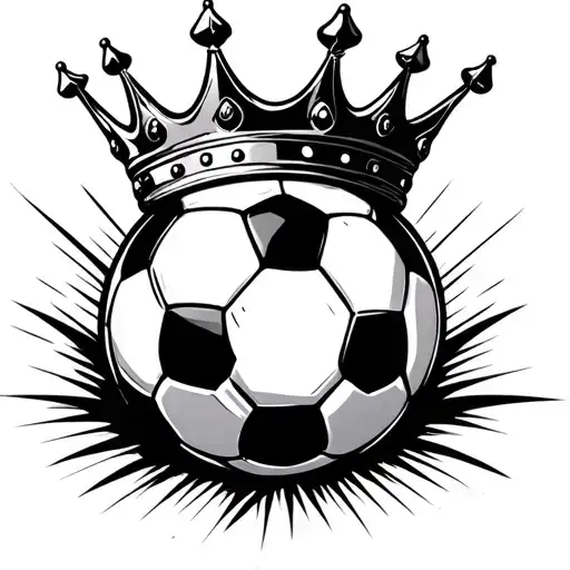 A Soccer Ball With A Crown On Top Tattoo