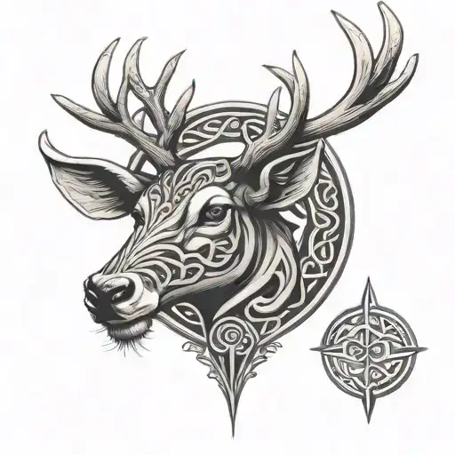 Celtic Deer Head