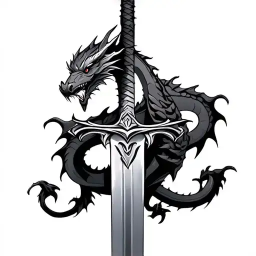 Dragon Wrapped Around Sword