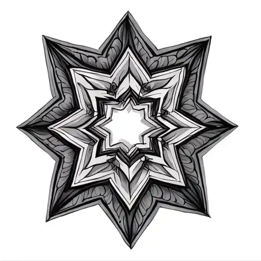 Star David Geometric Mandala Design