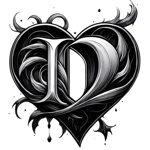 Letter D Infinity Symbol Heart Made