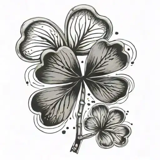 3 Leaf Clover With Fingerprints Inside The Leaves