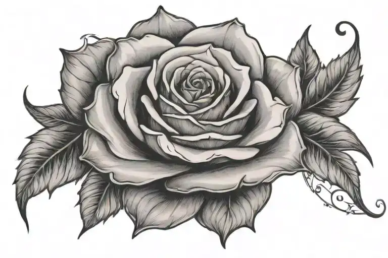 Rose Combined With Musical Notes