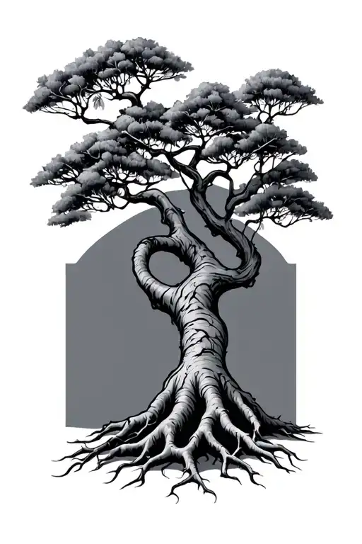 Ceiba Tree With Branches And Roots Spreading