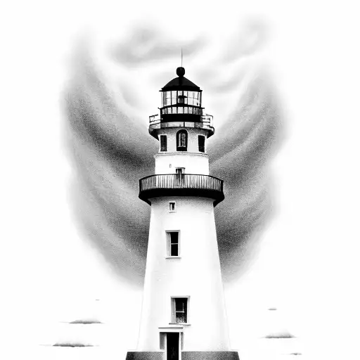 Lighthouse With Stormy Background