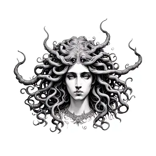 Medusa Greek Mythology On The Hand