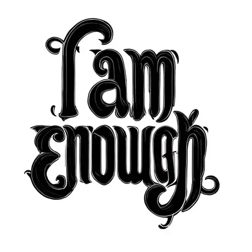 I Am Enough In 3 Different Fonts Align