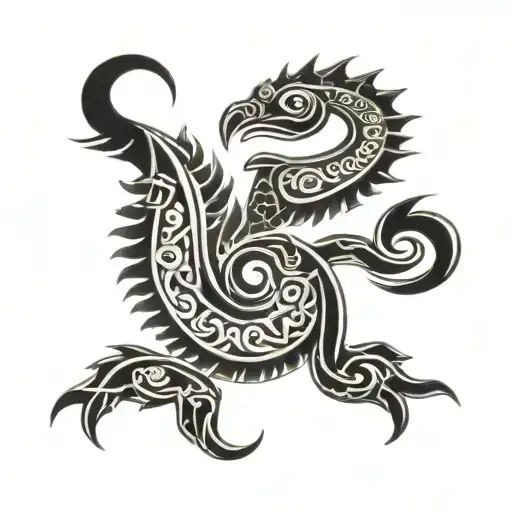 Polynesian Scorpio Pisces Symbol Intertwined