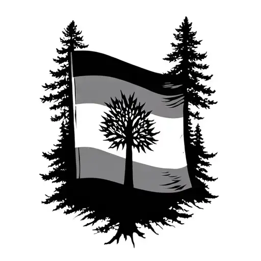 Iroquois Flag In Nature Elements Like Trees
