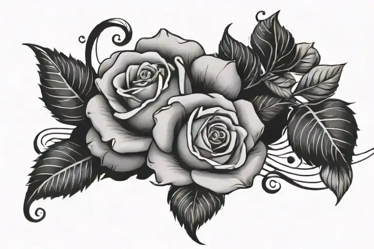 Rose Combined With Musical Notes