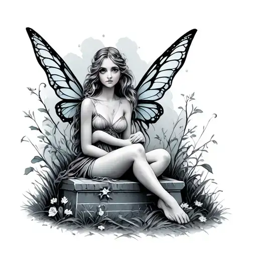 Fairy Sitting On Grave