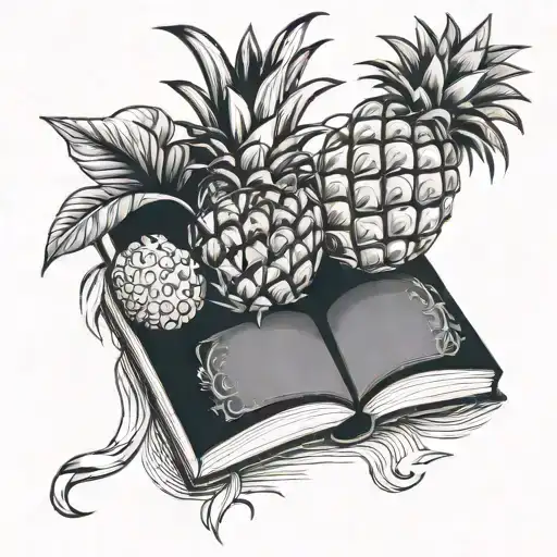 Book And Pineapple As One Piece