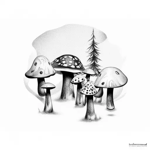 Mushroom Forest With Animals