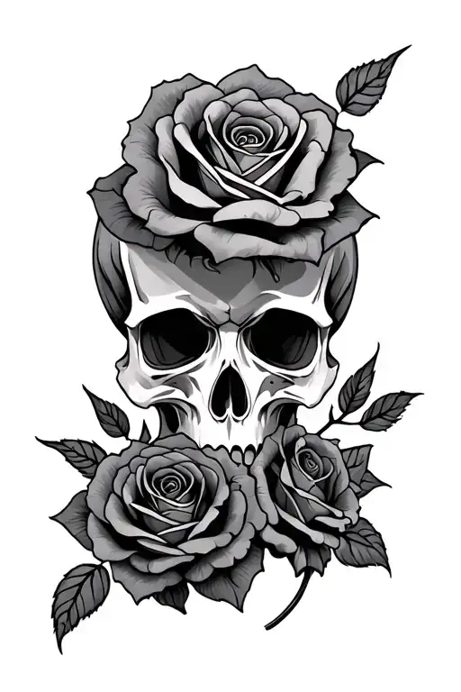 Space Filler Background Skull Roses