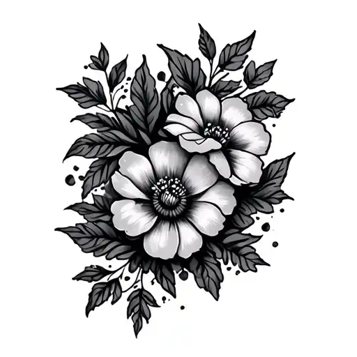 Western Half Sleeve With Flowers