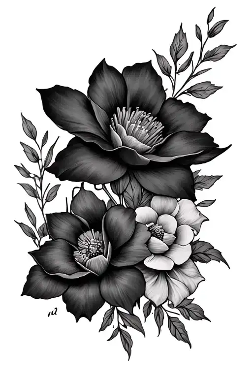 Western Half Sleeve With Flowers