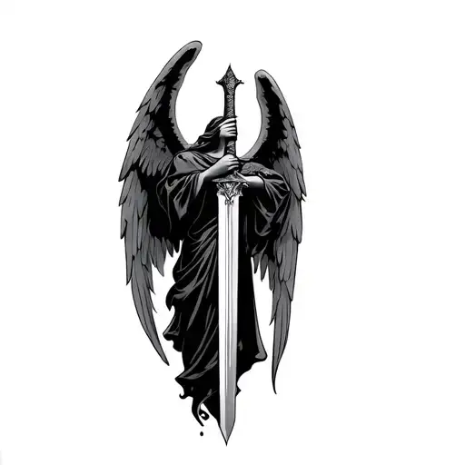 Angel Holding A Sword