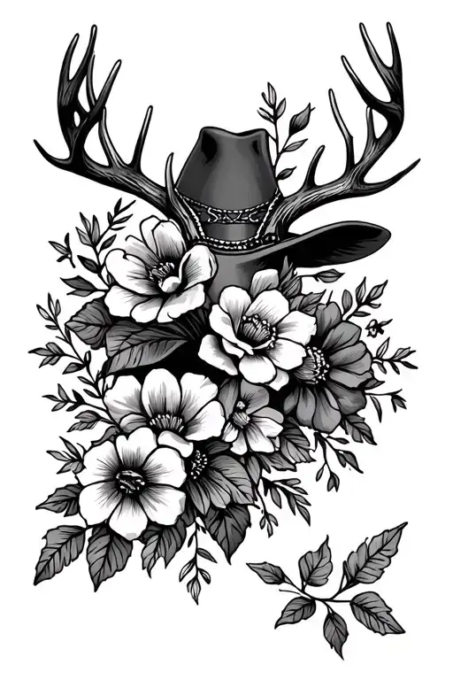 Western With Flowers With Antlers