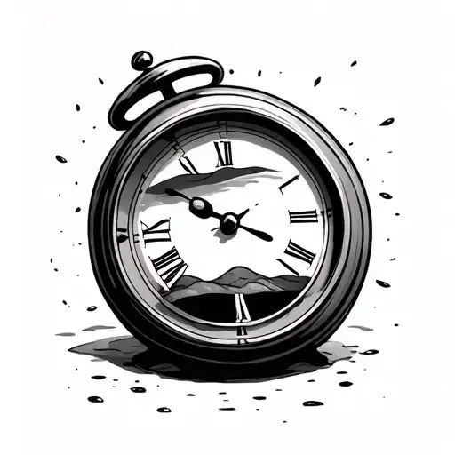 Sideways Hour Glass With Sand Clock