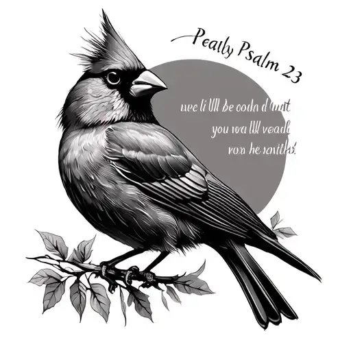 Cardinal And Psalm 23 Verse Simple