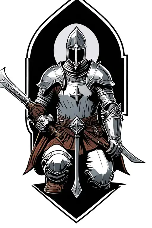 Templar Knight Kneeling