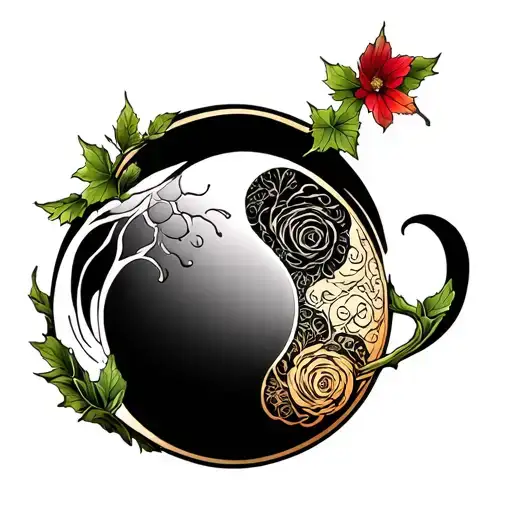 Vineyard Moon Relaxing Peace Yin Yang Symbol Composed