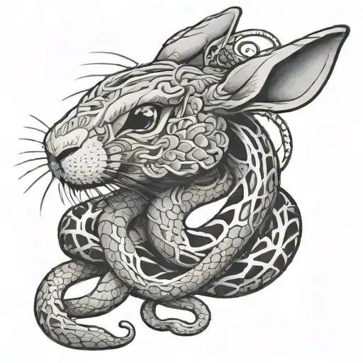Bunny Strangled By Snake Coiled