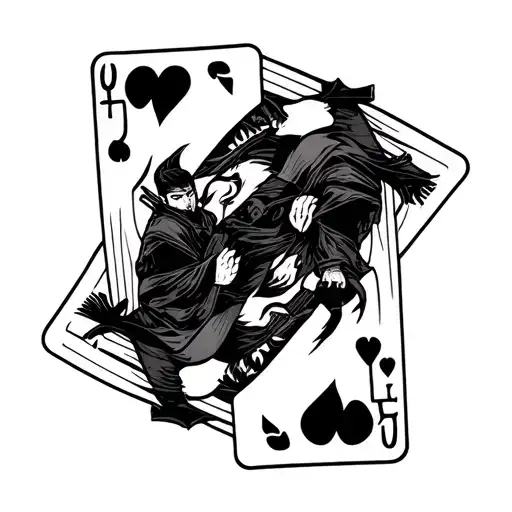 Over The Ninja Throwing Cards With Each Card Representing Brothers But Last Son