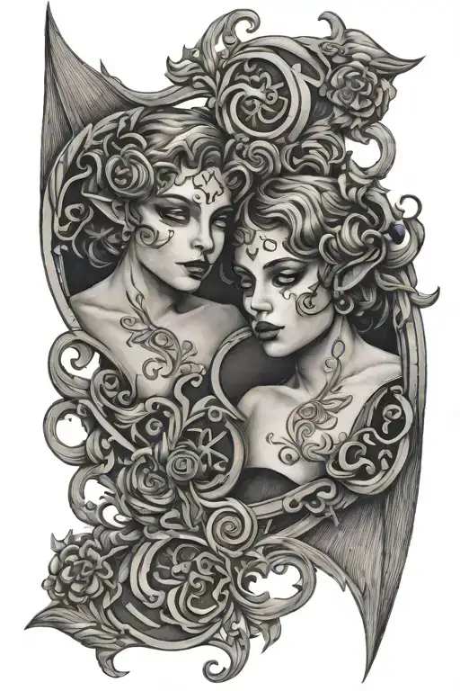 Gemini Twins Representing The Gemini Zodiac