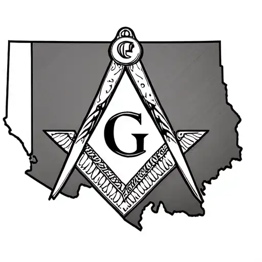Oklahoma Outline With Masonic Symbol