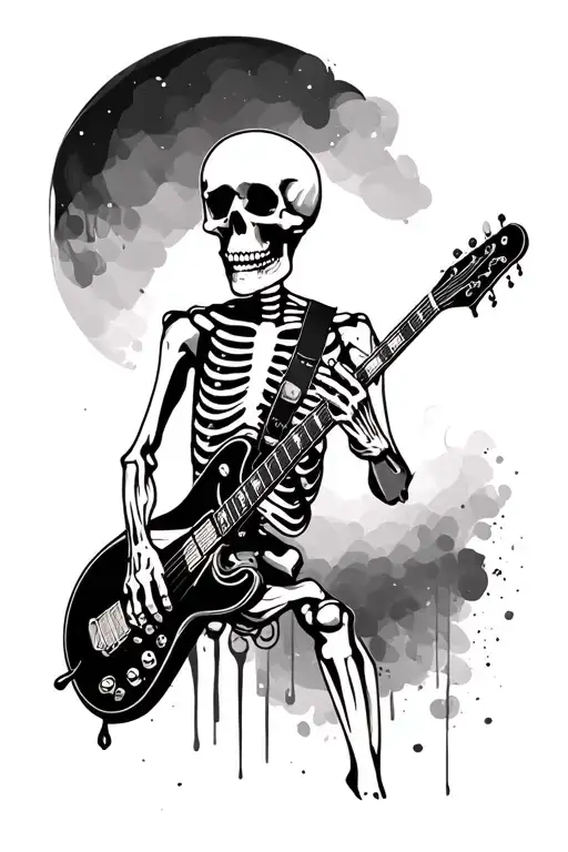 Skeleton Playing Guitar