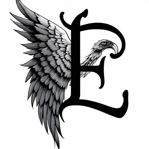 Wing And Initial E And L Letter