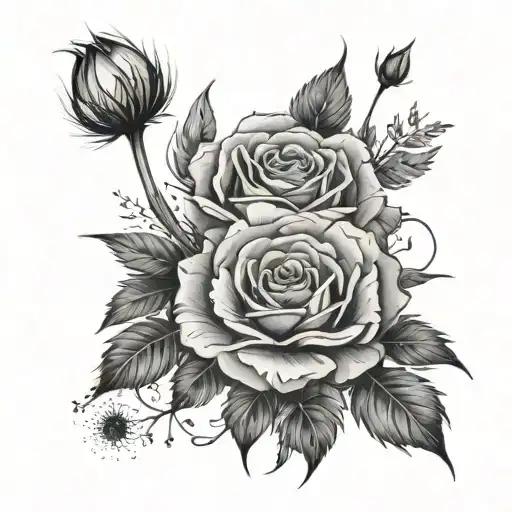 Rose And Dandelion Flower