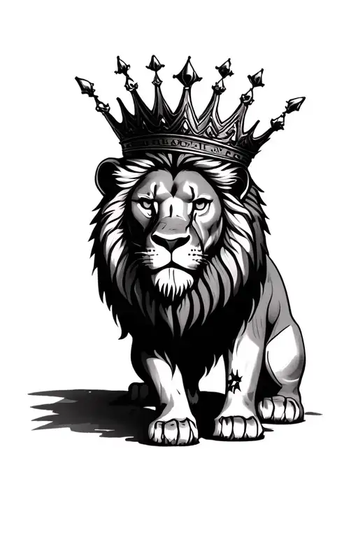 Lion With Crown And Scars