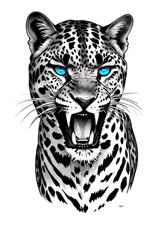 Lepoard With Blue Eyes Scary