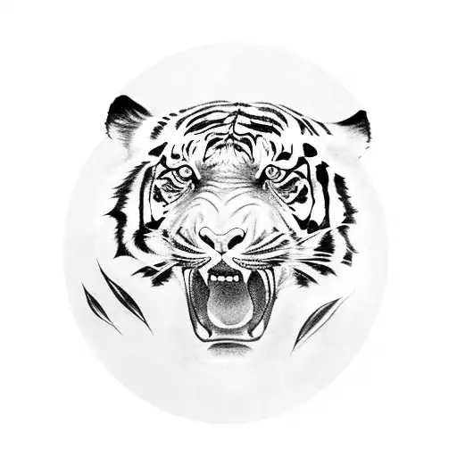 Japanese Geisha With Tiger