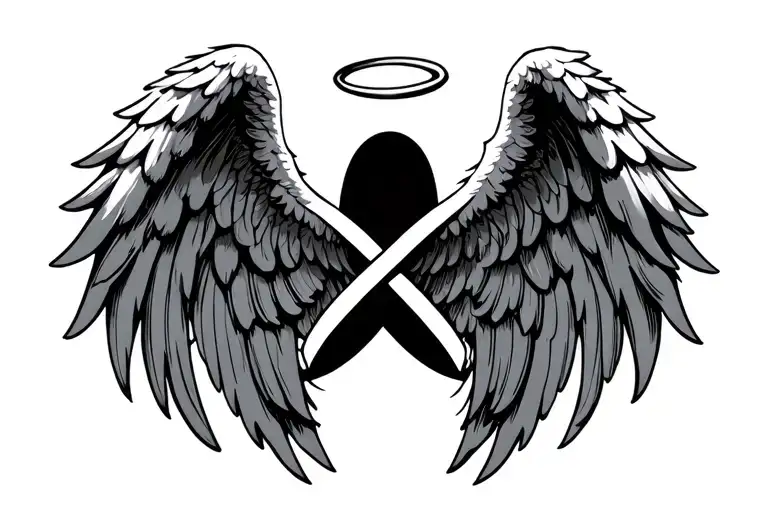 Angel Wings And Infinity Sign With A Halo