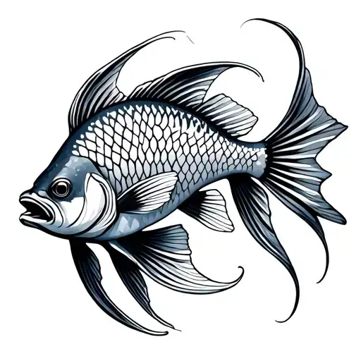 Moroccan Khmissa And Koia Fish Swimming