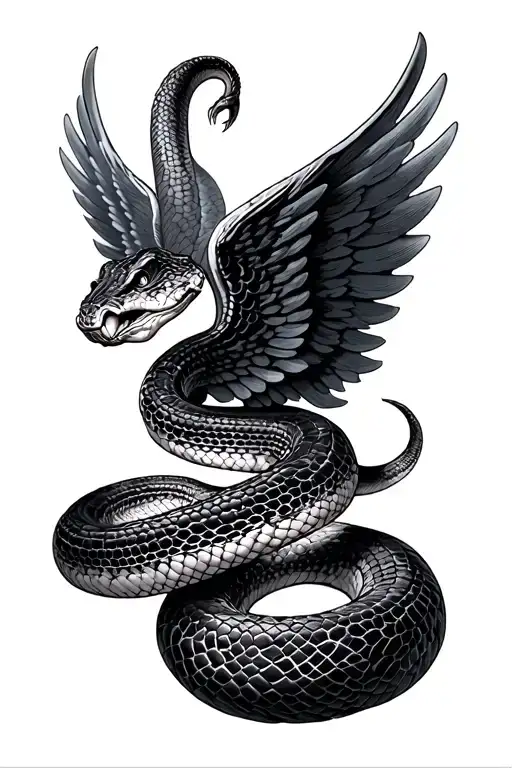 Snake Skin And Wings Sleeve