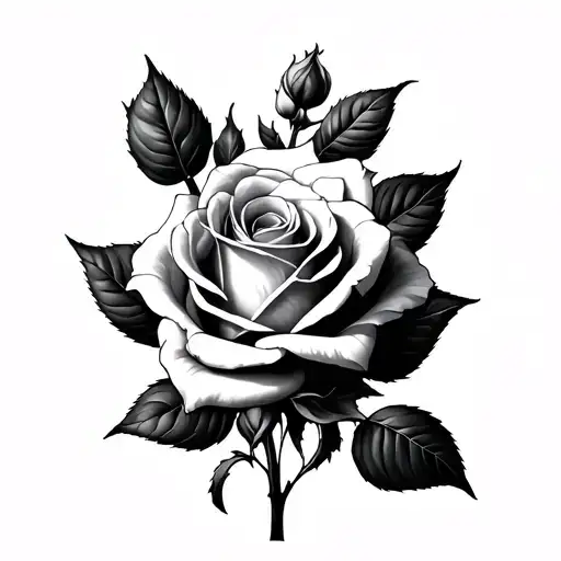 Black And White Rose Faded Hand