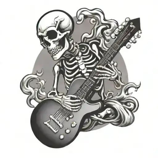 Rockstar Skeleton Playing Guitar