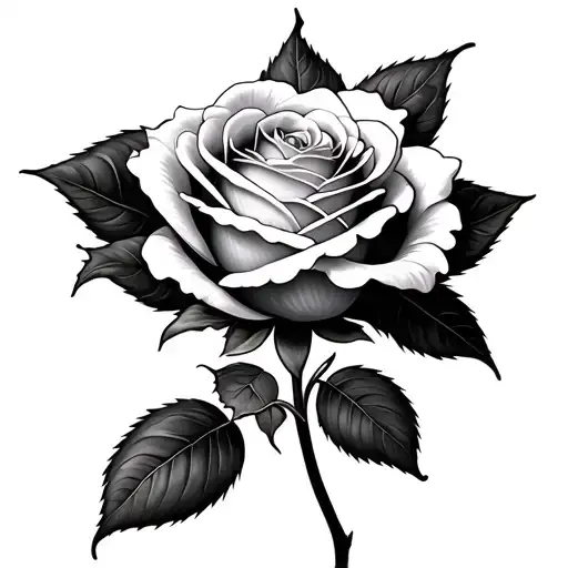 Black And White Rose