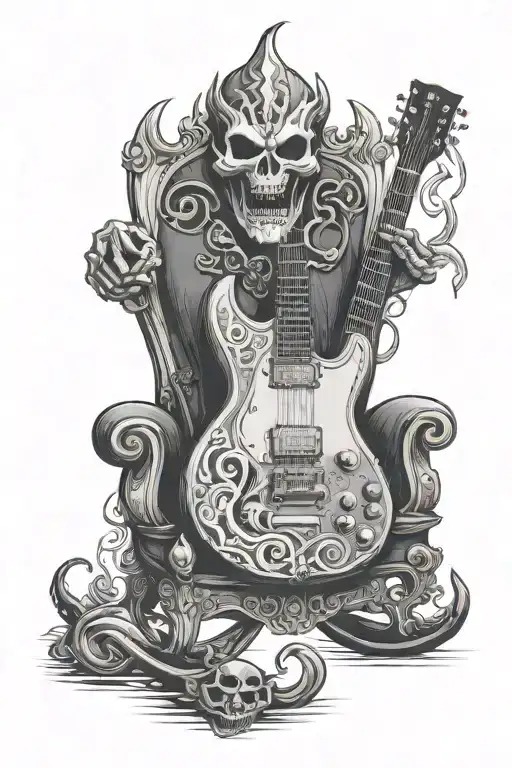 Rock And Roll Demon Guitar Rocking Chair