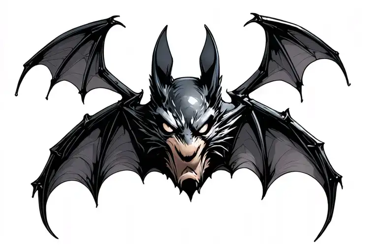 Bat With Matrix Wings In The Style Of Flyering Tattoo