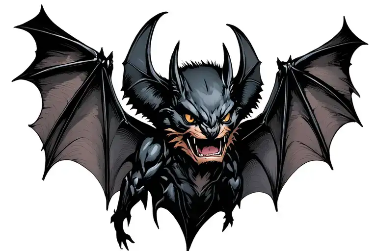Bat With Matrix Wings In The Style Of Flyering
