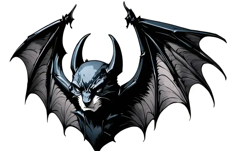 Bat With Matrix Wings In The Style Of Flyering Tattoo