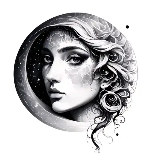 Moon Female Face Made