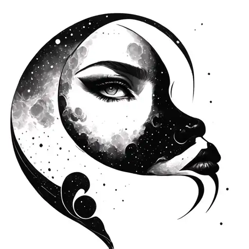 Moon Female Face Inside